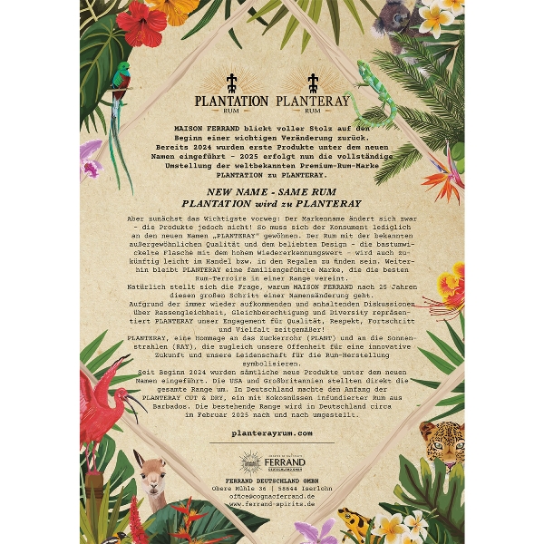 Planteray Barbados Extra Old Anniversaire 40 % + 2 Gläser