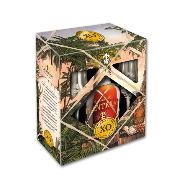 Planteray Barbados Extra Old Anniversaire 40 % + 2 Gläser